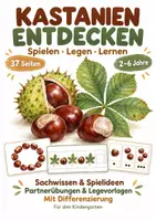 Vorschau - Arbeitsblätter - 🌳Kastanien entdecken – Herbst im Kindergarten | Spiele, Legevorlagen & Differenzierung für 2–6 Jahre - Deckblatt