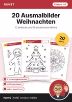 Vorschau - Mal- und Bastelvorlagen - Weihnachten: 20 Ausmalbilder Klasse 1–6 - Deckblatt