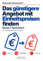 Vorschau - Arbeitsblätter - Das günstigere Angebot mit Einheitspreisen finden - Deckblatt