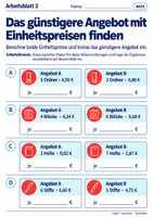 Vorschau - Arbeitsblätter - Das günstigere Angebot mit Einheitspreisen finden - Seite 2
