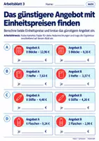Vorschau - Arbeitsblätter - Das günstigere Angebot mit Einheitspreisen finden - Seite 3