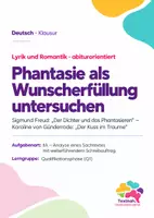 Vorschau - Arbeitsblätter - Klausur Sachtextanalyse Q1: Freud „Der Dichter und das Phantasieren“ mit Günderrode „Der Kuss im Traume“ - Deckblatt