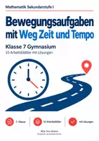 Vorschau - Arbeitsblätter - Bewegungsaufgaben mit Weg Zeit und Tempo - Deckblatt