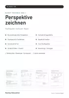 Vorschau - Stundenentwürfe - Perspektive zeichnen Fluchtpunkt Kunst Klasse 7/8 – Horizont, Ein- und Zwei-Fluchtpunkt | Arbeitsheft mit Lösungen - Seite 1