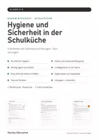 Vorschau - Arbeitsblätter - Hygiene und Sicherheit in der Schulküche Klasse 5–8 – Hauswirtschaft, Ernährung und Soziales | Arbeitsblätter mit Test und Lösungen - Deckblatt