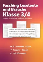 Vorschau - Arbeitsblätter - Fasching Lesetexte und Bräuche Klasse 3/4 – Karneval, Fastnacht, Fasnet: 9 Sachtexte mit Fragen, Rätsel und Lösungen - Deckblatt