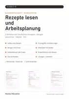 Vorschau - Arbeitsblätter - Rezepte lesen und Arbeitsplanung Klasse 5–8 – Mengen umrechnen, Arbeitsplan, Einkaufsliste | Hauswirtschaft mit Lösungen - Seite 1