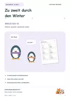 Vorschau - Aufgabenkarten - Minus bis 10: Zu zweit durch den Winter - Deckblatt