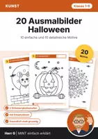 Vorschau - Mal- und Bastelvorlagen - Halloween: 20 Ausmalbilder Klasse 1–6 - Deckblatt