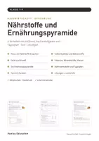 Vorschau - Arbeitsblätter - Nährstoffe und Ernährungspyramide Klasse 7–9 – Ernährung und Gesundheit, Hauswirtschaft | Arbeitsblätter mit Test und Lösungen - Seite 1