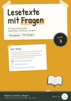 Vorschau - Arbeitsblätter - Lesetexte mit Fragen Klasse 3 Grundschule - Deckblatt