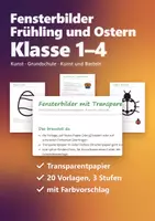 Vorschau - Mal- und Bastelvorlagen - Fensterbilder Frühling und Ostern Transparentpapier Klasse 1–4 – 20 Suncatcher-Vorlagen zum Ausschneiden - Deckblatt