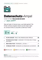 Vorschau - Stundenentwürfe - Datenschutz-Ampel: Das verrate ich nicht | Persönliche Daten sortieren, sicheres Profil anlegen | Klasse 3–4 | Sachunterricht | MKR 1.4 - Seite 1