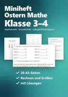 Vorschau - Arbeitsblätter - Ostern Miniheft Mathe Klasse 3/4 – schriftlich rechnen, Geld, Zeit, Gewicht | 20 Seiten A5 - Deckblatt