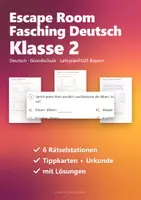 Vorschau - Arbeitsblätter - Escape Room Fasching Paket Grundschule – Deutsch Klasse 2 und Mathe Klasse 3/4, 12 Rätselstationen mit Lösungen - Seite 1