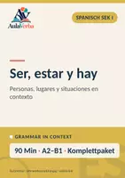 Vorschau - Stundenentwürfe - Ser, estar y hay | Spanisch Sek I | Personen, Zustände & Orte unterscheiden | 90 Min - Deckblatt