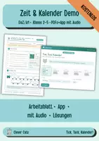 Vorschau - Arbeitsblätter - Wochentage DaZ A1 kostenlos – hören und üben | Arbeitsblatt mit Hör-Code + App mit Audio | Klasse 2–5 - Deckblatt
