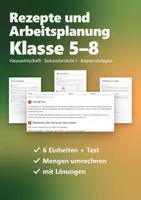 Vorschau - Arbeitsblätter - Rezepte lesen und Arbeitsplanung Klasse 5–8 – Mengen umrechnen, Arbeitsplan, Einkaufsliste | Hauswirtschaft mit Lösungen - Deckblatt
