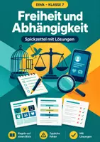 Vorschau - Arbeitsblätter - Freiheit Abhängigkeit Ethik, Klasse 7 - Deckblatt
