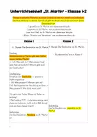 Vorschau - Unterrichtsreihen - Sankt Martin - Martini | Unterrichtsreihe/ Einheit | Klasse 1+2 | Christliche Religion - Seite 1