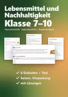 Vorschau - Arbeitsblätter - Lebensmittel und Nachhaltigkeit Klasse 7–10 – saisonal, regional, Verpackung, Lebensmittelverschwendung | Hauswirtschaft mit Lösungen - Deckblatt