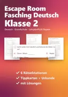 Vorschau - Arbeitsblätter - Escape Room Fasching Deutsch Klasse 2 – Die verschlossene Faschingskiste: 6 Rätselstationen, Tippkarten, Urkunde - Deckblatt