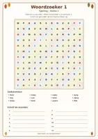 Voorbeeld - woordzoekers spelling tweede leerjaar thema 1 - Voorblad