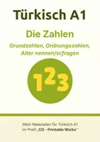 Vorschau - Arbeitsblätter - Türkisch A1 - Die Zahlen: Grund- und Ordnungszahlen - Deckblatt