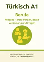 Vorschau - Arbeitsblätter - Türkisch A1 - Berufe: erste Verben im Präsens - Deckblatt