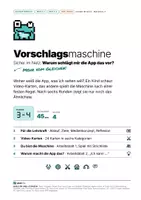 Vorschau - Stundenentwürfe - Vorschlagsmaschine: Warum schlägt mir die App das vor? | Algorithmus und Filterblase als Spiel | Klasse 3–4 | Sachunterricht | MKR 5.2, 6.4 - Seite 1