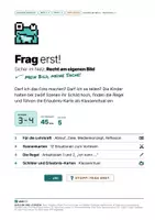 Vorschau - Stundenentwürfe - Frag erst! Recht am eigenen Bild: Darf ich das Foto machen und teilen? | Szenenkarten, Schilder, Erlaubnis-Karte | Klasse 3–4 | Sachunterricht | MKR 4.4, 1.4 - Seite 1