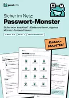 Vorschau - Stundenentwürfe - Passwort-Monster: Sicher oder knackbar? | Passwörter sortieren, eigenes Passwort mit Merksatz bauen | Klasse 3–4 | Sachunterricht | MKR 1.4 - Deckblatt