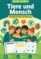 Vorschau - Arbeitsblätter - Tiere und Mensch, Vertretungs-Notpaket, Klasse 5 - Seite 1