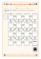 Vorschau - Arbeitsblätter - Halloween Labyrinth: Bruchaddition üben | 3 Niveaus - Seite 1