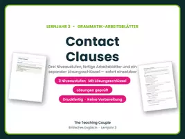 Vorschau - Arbeitsblätter - Contact Clauses – Übungen mit Lösungen - Deckblatt