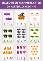 Vorschau - Fördermaterial/Inklusion - Halloween Zahlen 1–10 | Mengen zählen | Mathe Kia, Vorschule & 1. Klasse | Halloween Klammerkarten Zahlen 1–10 | Zählen & Mengen erfassen - Deckblatt