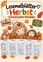 Vorschau - Arbeitsblätter - 5 Lesemalblätter Herbst Freebie - Deckblatt