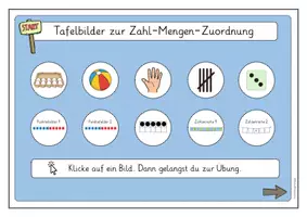 Vorschau - Präsentationen/Tafelbilder - Zahl-Mengen-Zuordnung: Tafelbilder für die digitale Tafel - Seite 1