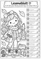 Vorschau - Arbeitsblätter - 5 Lesemalblätter Herbst Freebie - Seite 3
