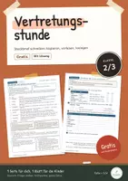 Vorschau - Stundenentwürfe - Vertretungsstunde Steckbrief, Kl. 2/3 | kostenlos, gratis, ohne Vorbereitung, Kennenlernen, W-Fragen - Deckblatt