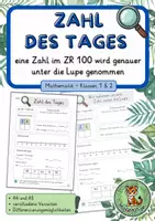 Vorschau - Arbeitsblätter - Zahl des Tages im ZR 100 - Zahlen unter die Lupe nehmen - Deckblatt