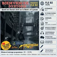 Aperçu - Préparation de séquence / Séquence complète - Séquence FLE B2 – Quand une chanson alerte sur la liberté, la pensée et la vigilance citoyenne - Page de couverture