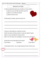 Vorschau - Arbeitsblätter - Quiz zur Liebe-und-Knutschen-Reportage (mit Lösung) - Deckblatt