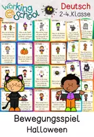 Vorschau - Spiele - Bewegungsspiel Halloween | Lesen mit Bewegung | Leseverstehen Klasse 2-4 - Seite 1