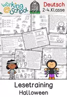Vorschau - Arbeitsblätter - Lesetraining Halloween | Leseverstehen & Leseförderung | Lesen | Deutsch Klasse 2-4 - Deckblatt