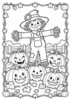 Vorschau - Mal- und Bastelvorlagen - Halloween Ausmalbilder für Kinder - 10 Motive mit Rahmen - Seite 1