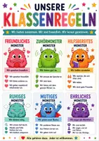 Vorschau - Poster - Klassenregeln für Kinder | Sozialkompetenz | Klassenposter | Einschulung Schulanfang - Seite 1