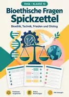 Vorschau - Arbeitsblätter - Bioethische Fragen Ethik Spickzettel, Klasse 10 - Deckblatt