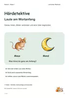 Vorschau - Arbeitsblätter - Laute am Wortanfang: Entdecken & Üben - Deckblatt