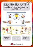 Vorschau - Stationenlernen - Gleiche Anlaute Klammerkarten - passend zur Lauttreppe - Deckblatt